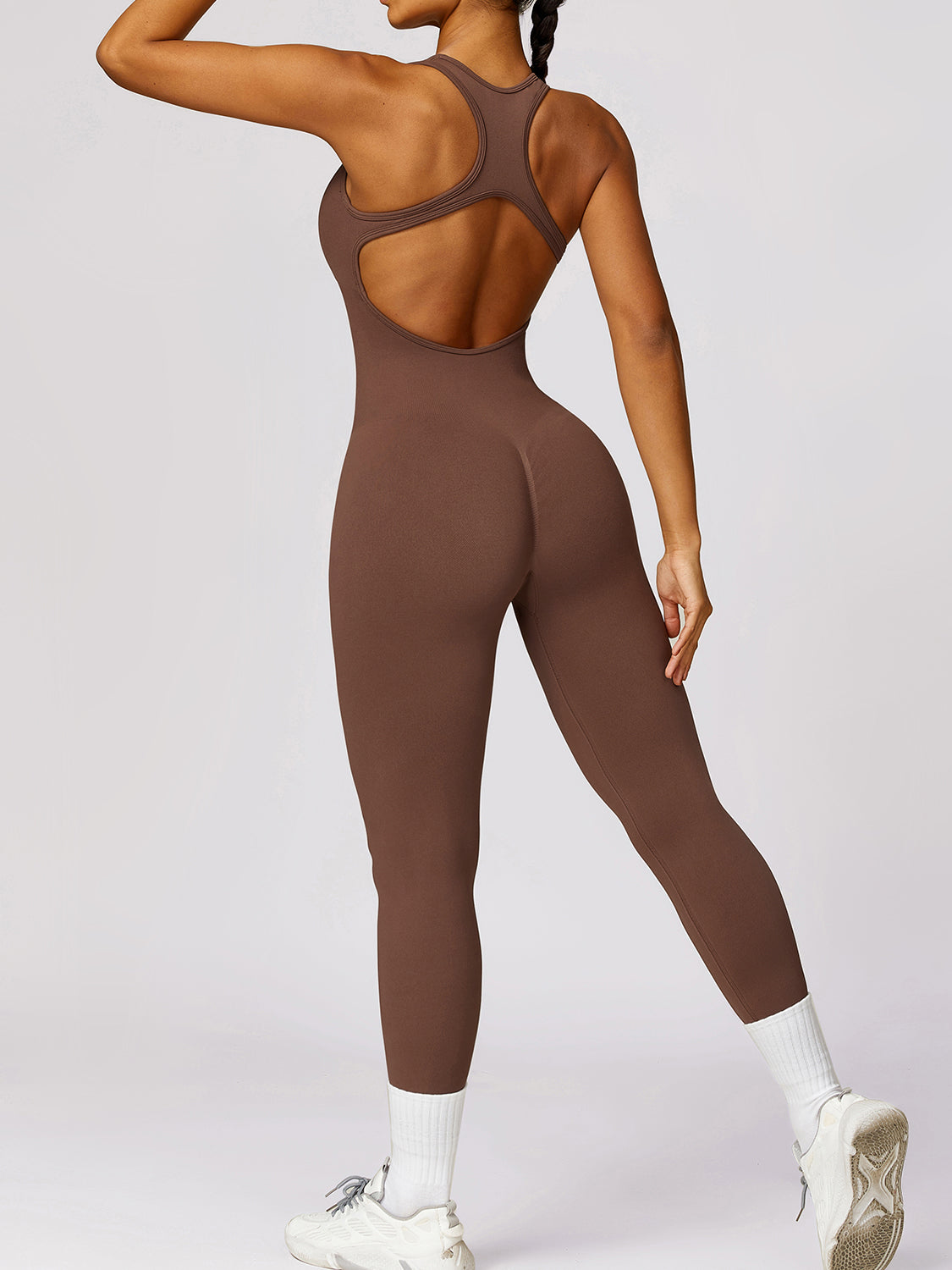 Sleeveless Cutout Racerback Active Jumpsuit