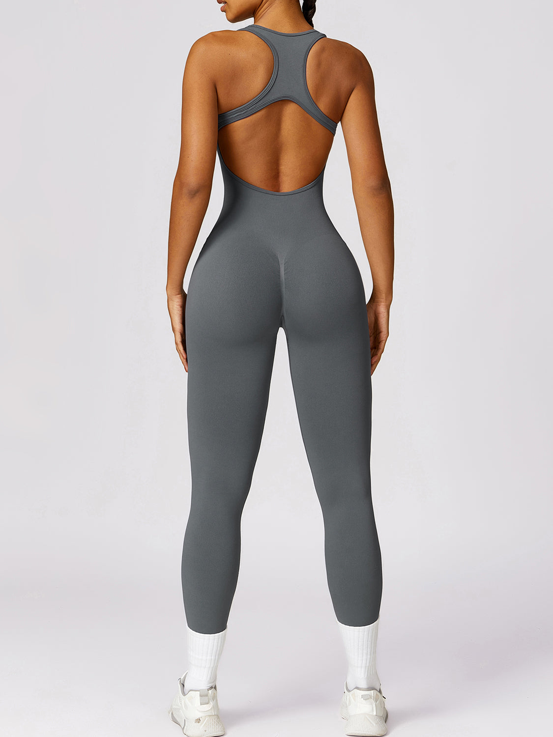 Sleeveless Cutout Racerback Active Jumpsuit