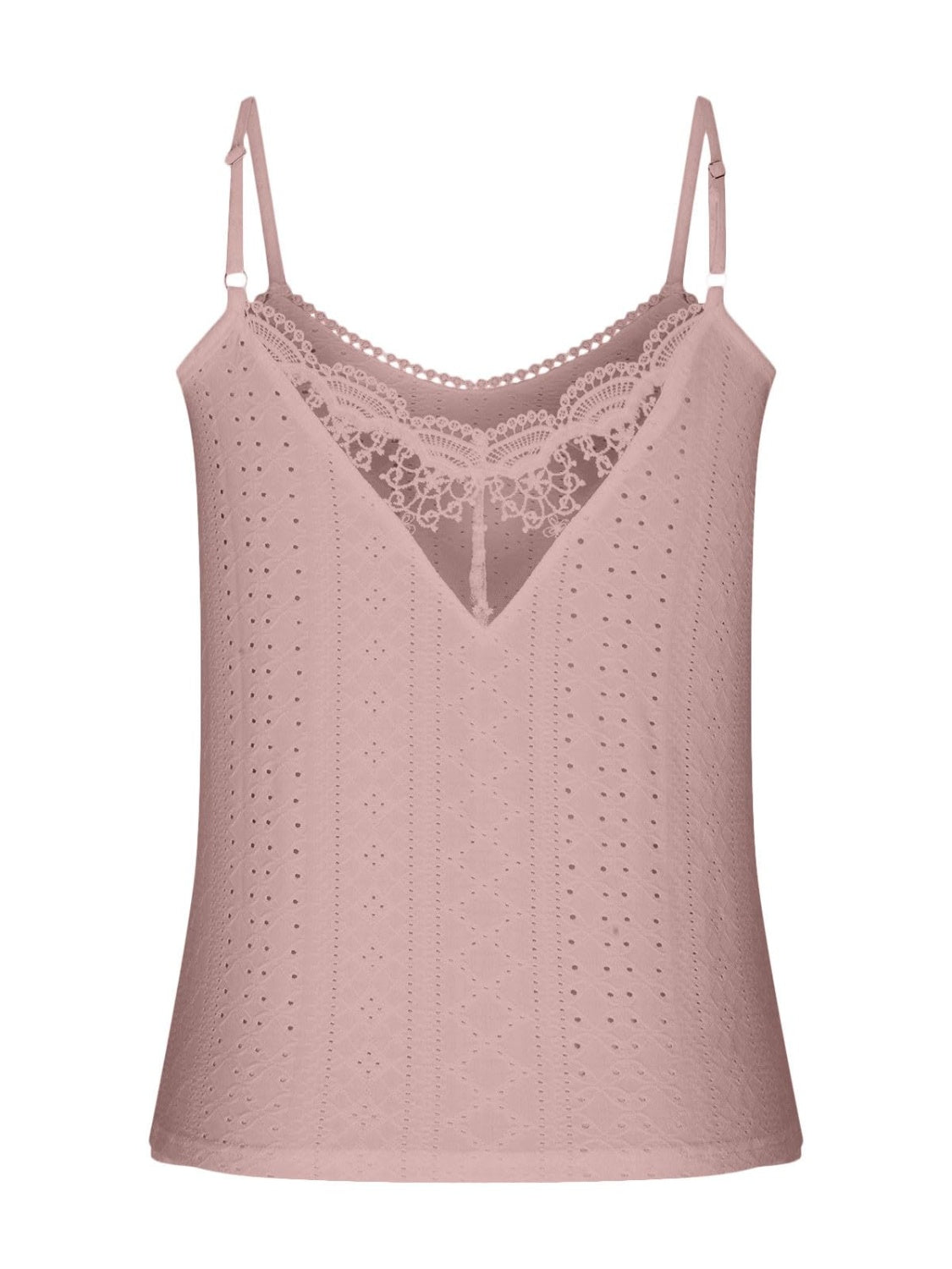 Eyelet Lace Detail V-Neck Cami