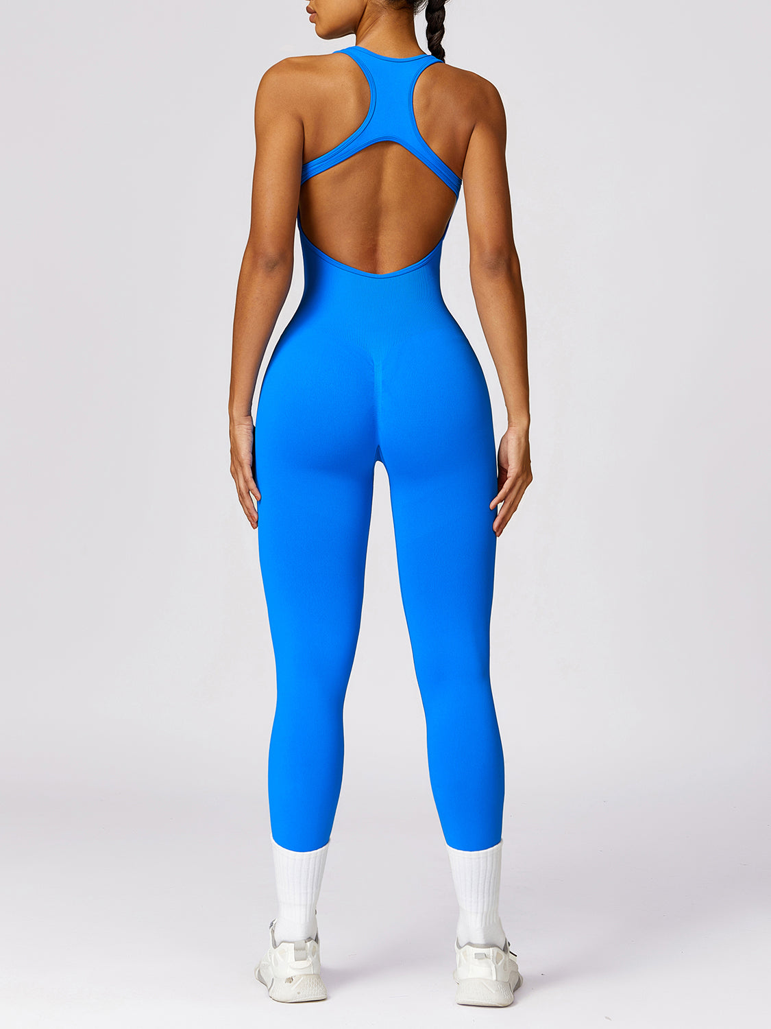 Sleeveless Cutout Racerback Active Jumpsuit