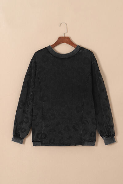 Leopard Round Neck Sweatshirt