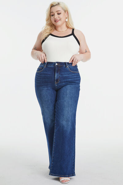 High Waist Cat's Whisker Wide Leg Jeans