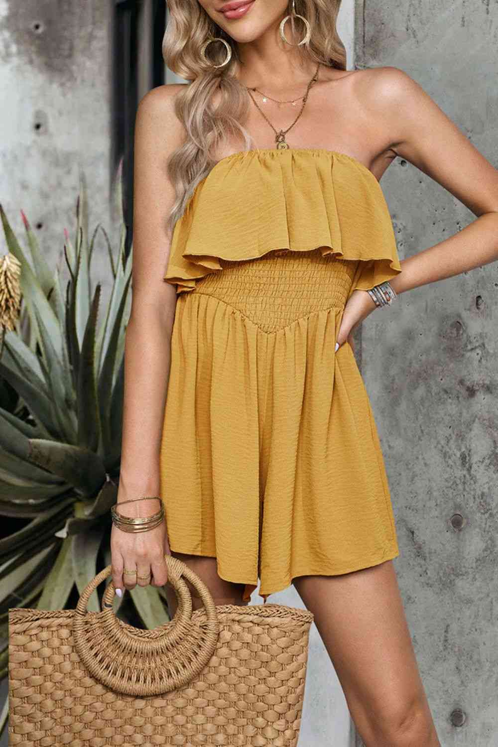 Layered Strapless Romper