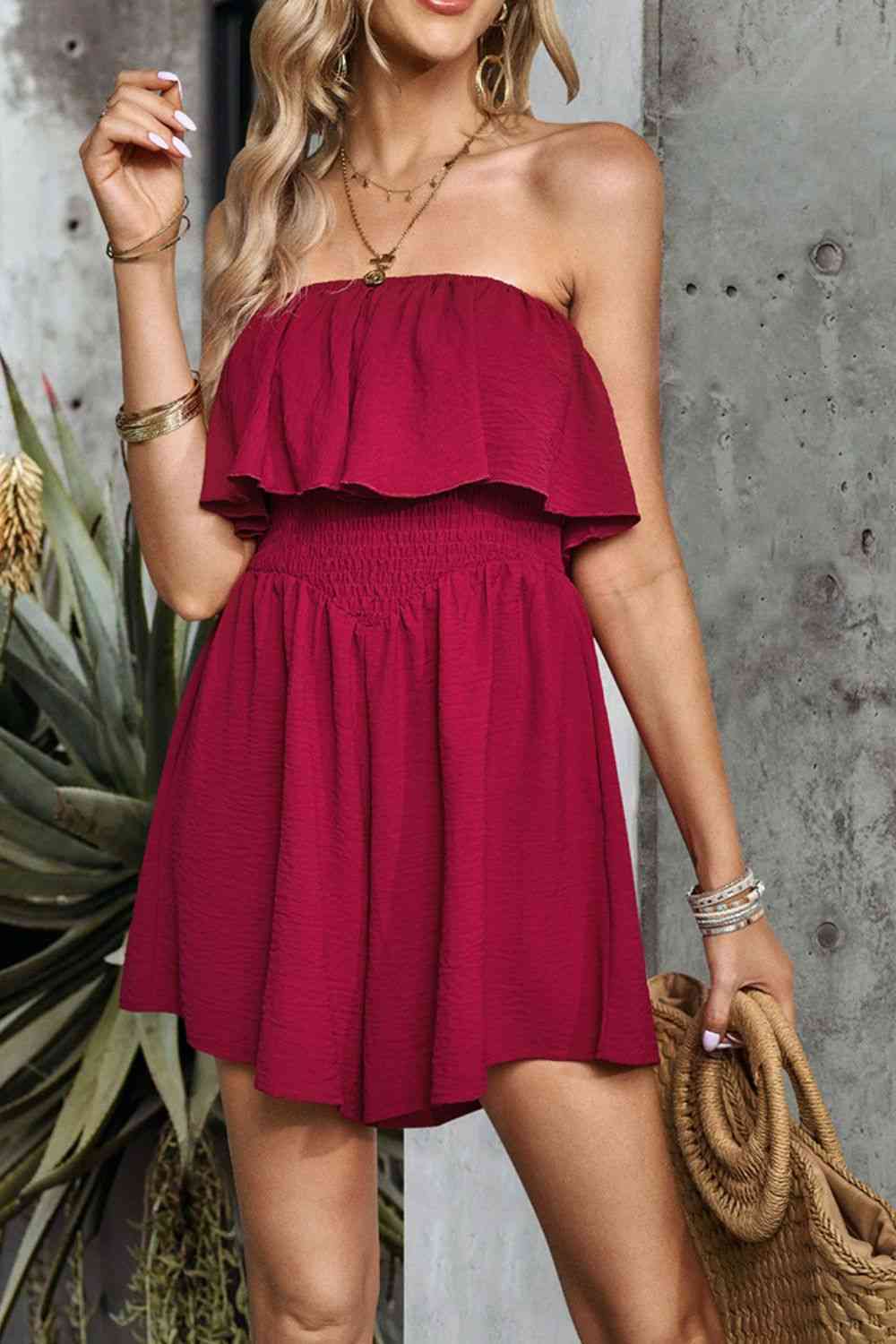 Layered Strapless Romper