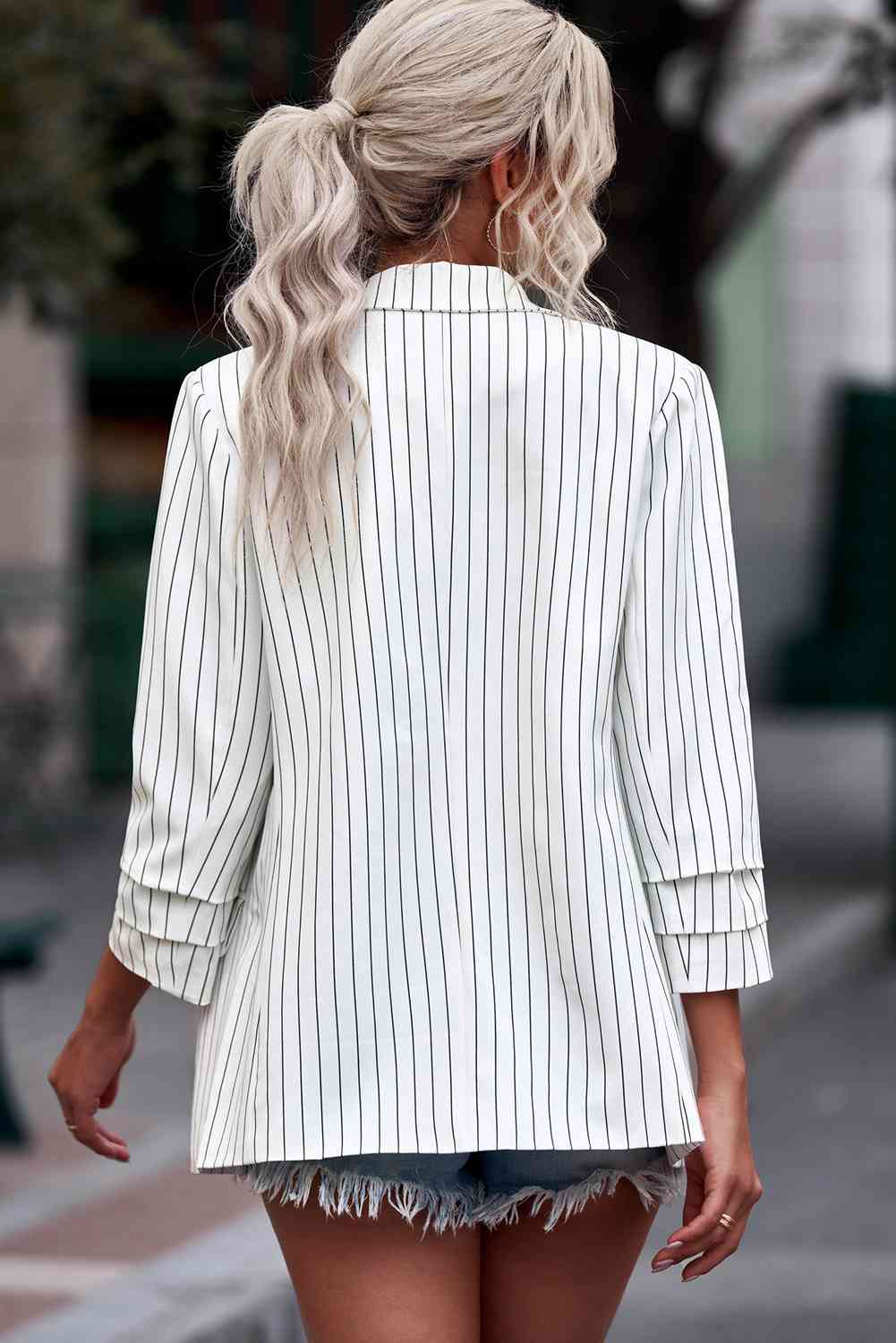 Striped Double-Breasted Blazer