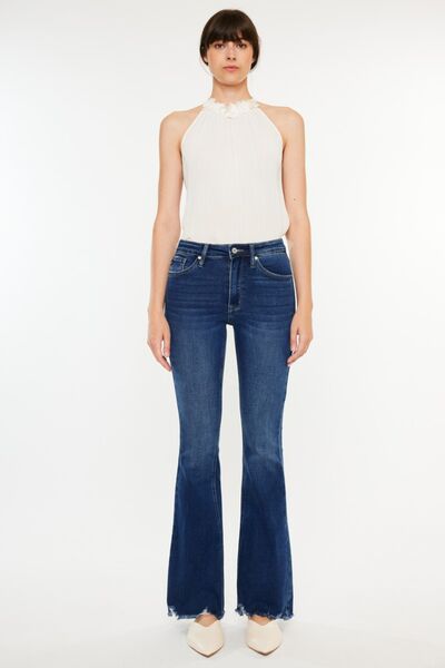 Raw Hem Flare Jeans