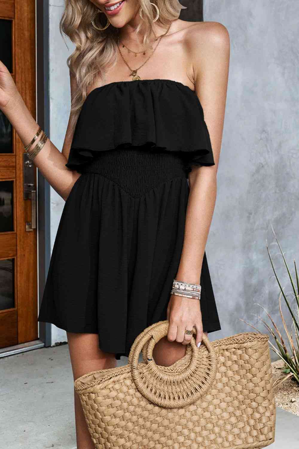 Layered Strapless Romper