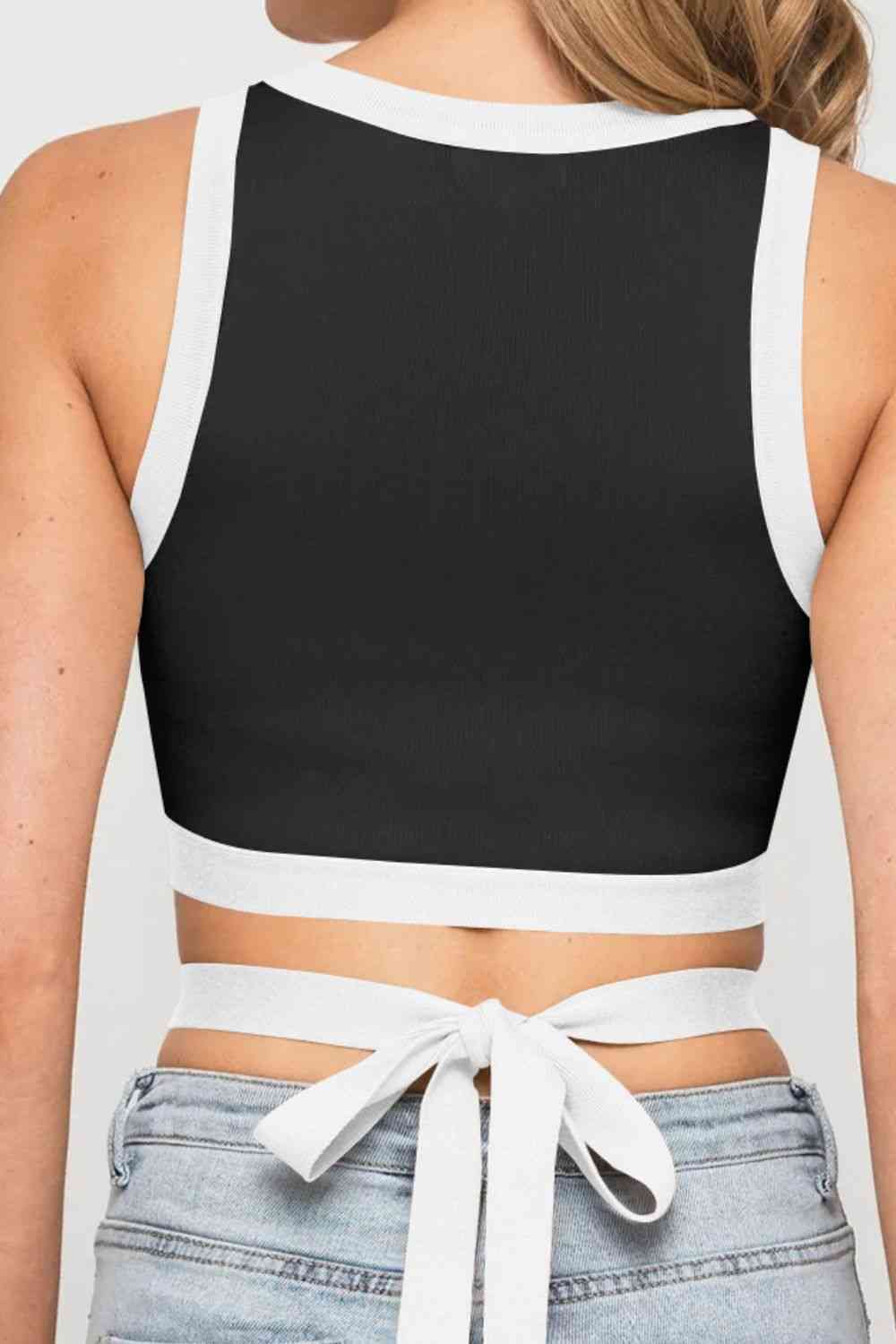 Contrast Tie Back Tank