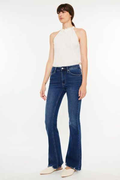 Raw Hem Flare Jeans