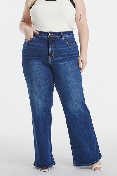 High Waist Cat's Whisker Wide Leg Jeans