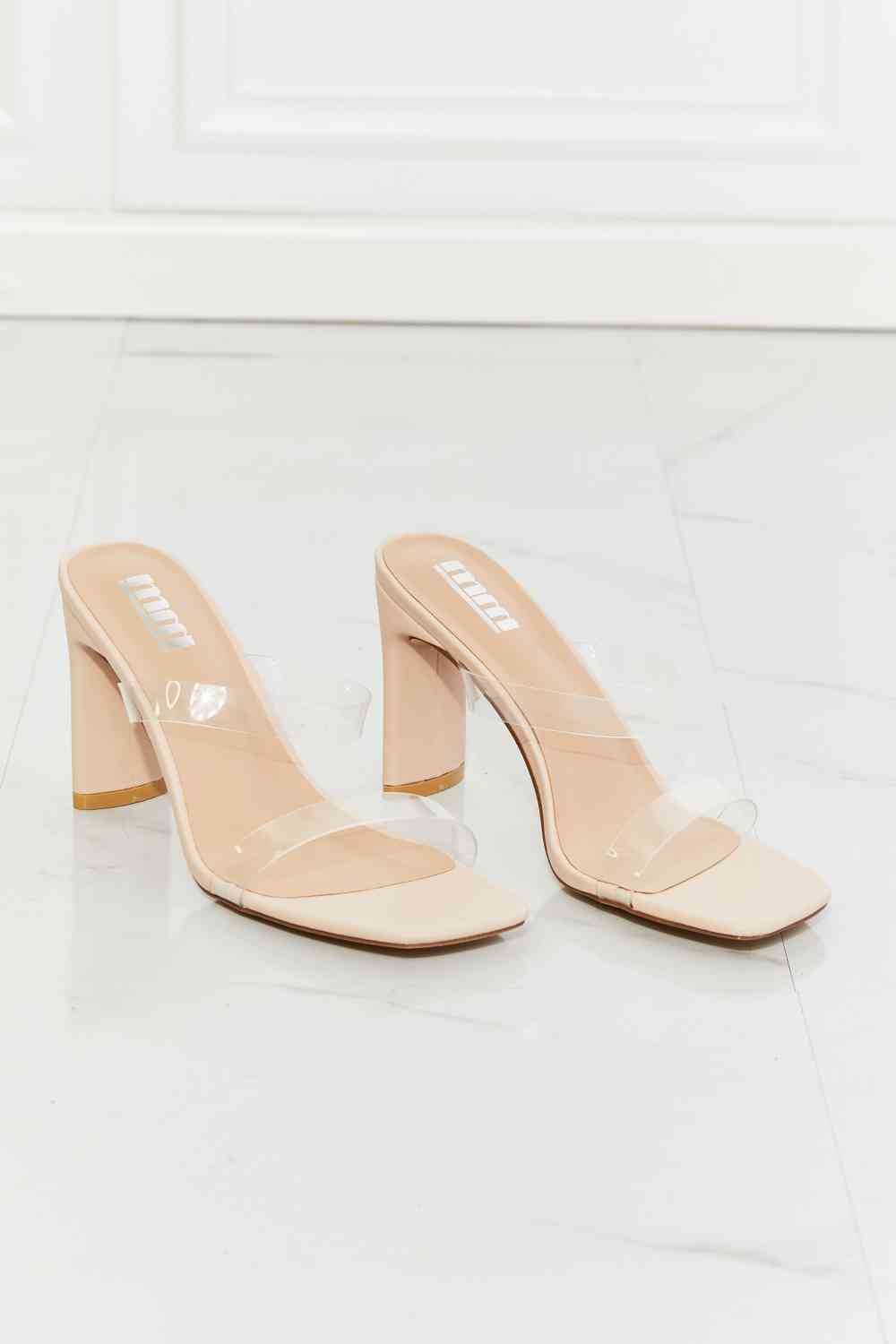 Walking On Air Transparent Double Band Heeled Sandal