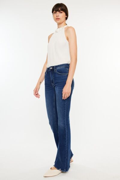 Raw Hem Flare Jeans