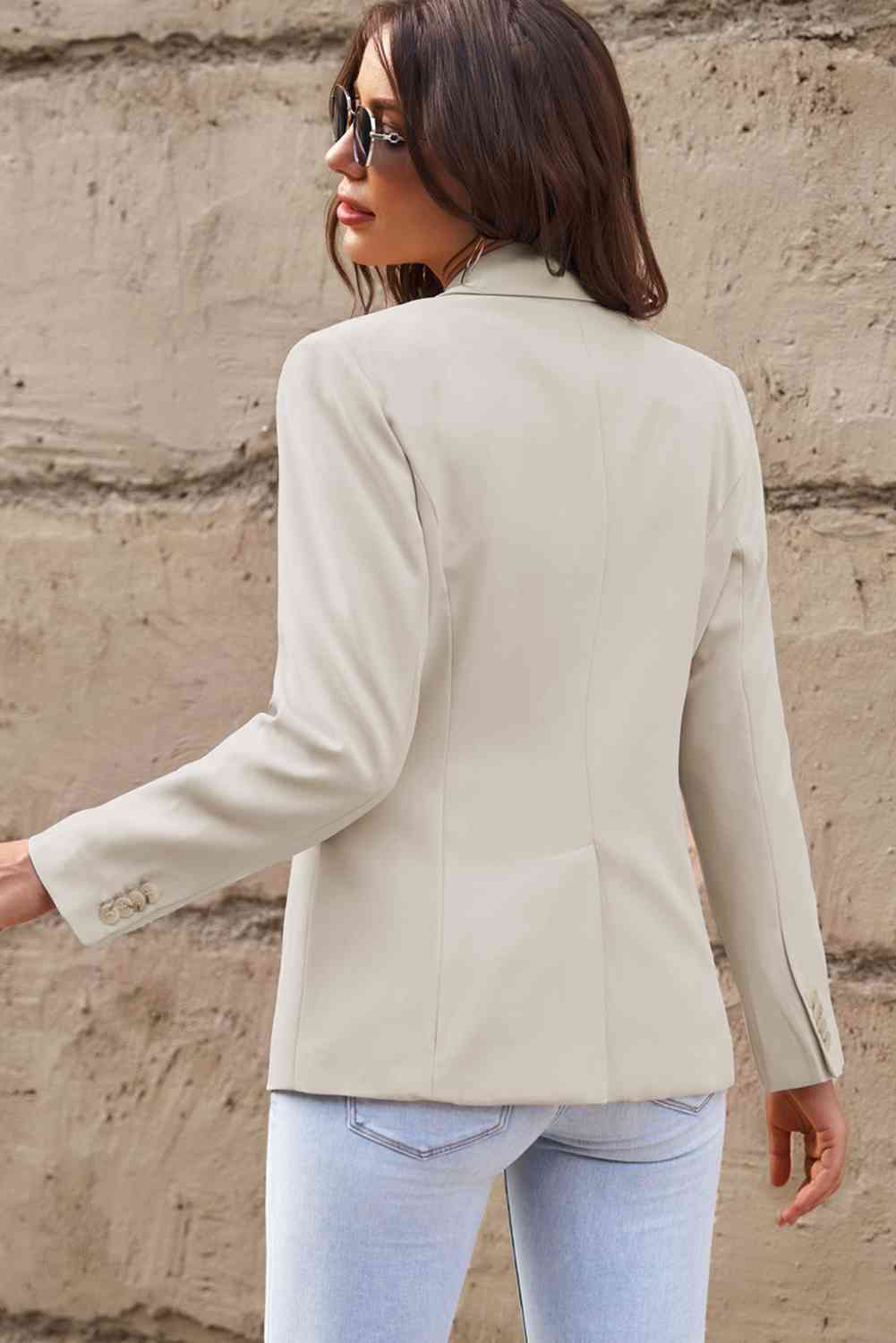 One-Button Flap Pocket Blazer