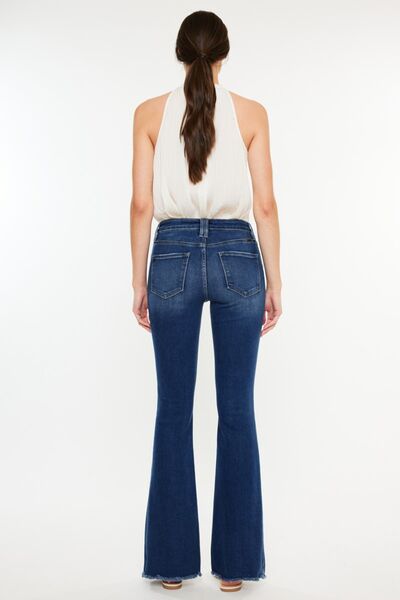 Raw Hem Flare Jeans