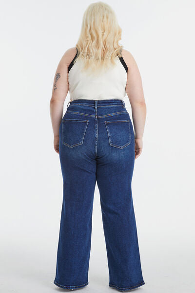 High Waist Cat's Whisker Wide Leg Jeans