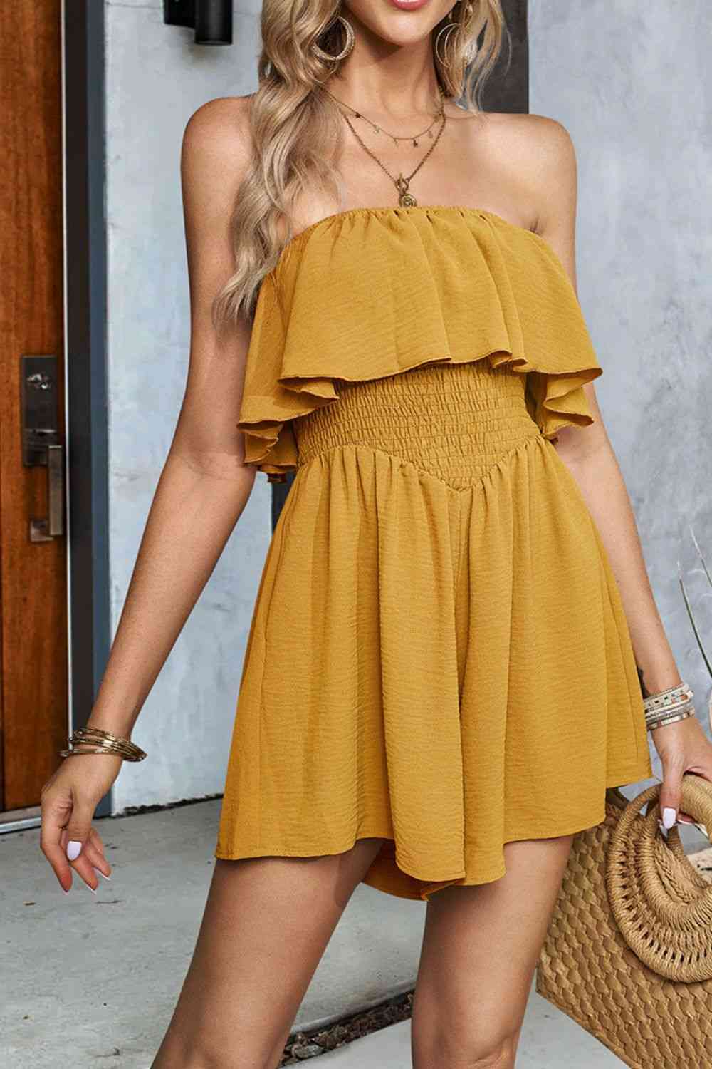 Layered Strapless Romper