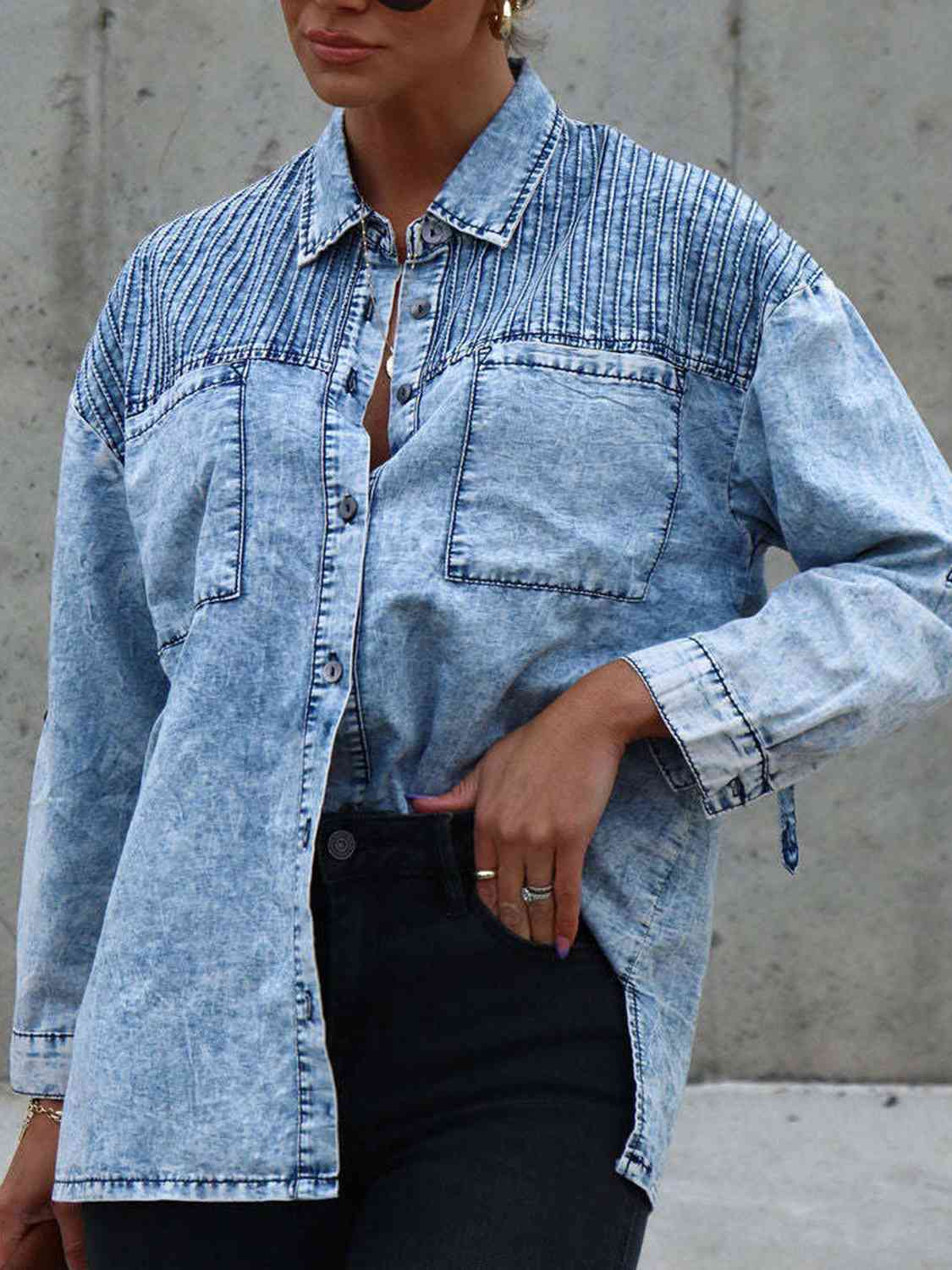 Acid wash Denim Shirt