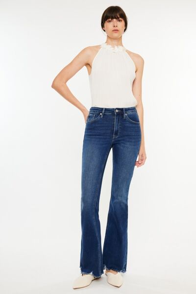 Raw Hem Flare Jeans