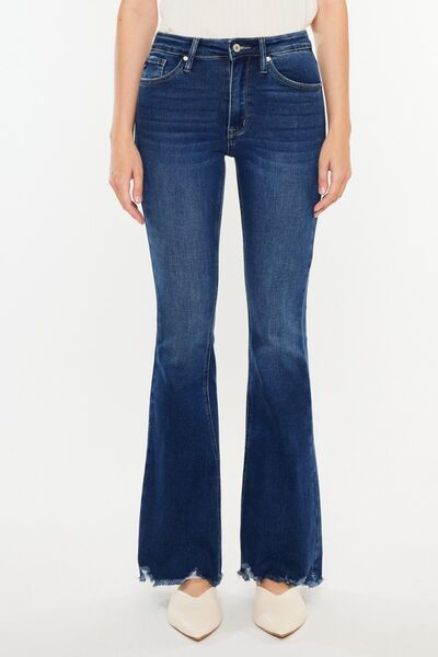 Raw Hem Flare Jeans