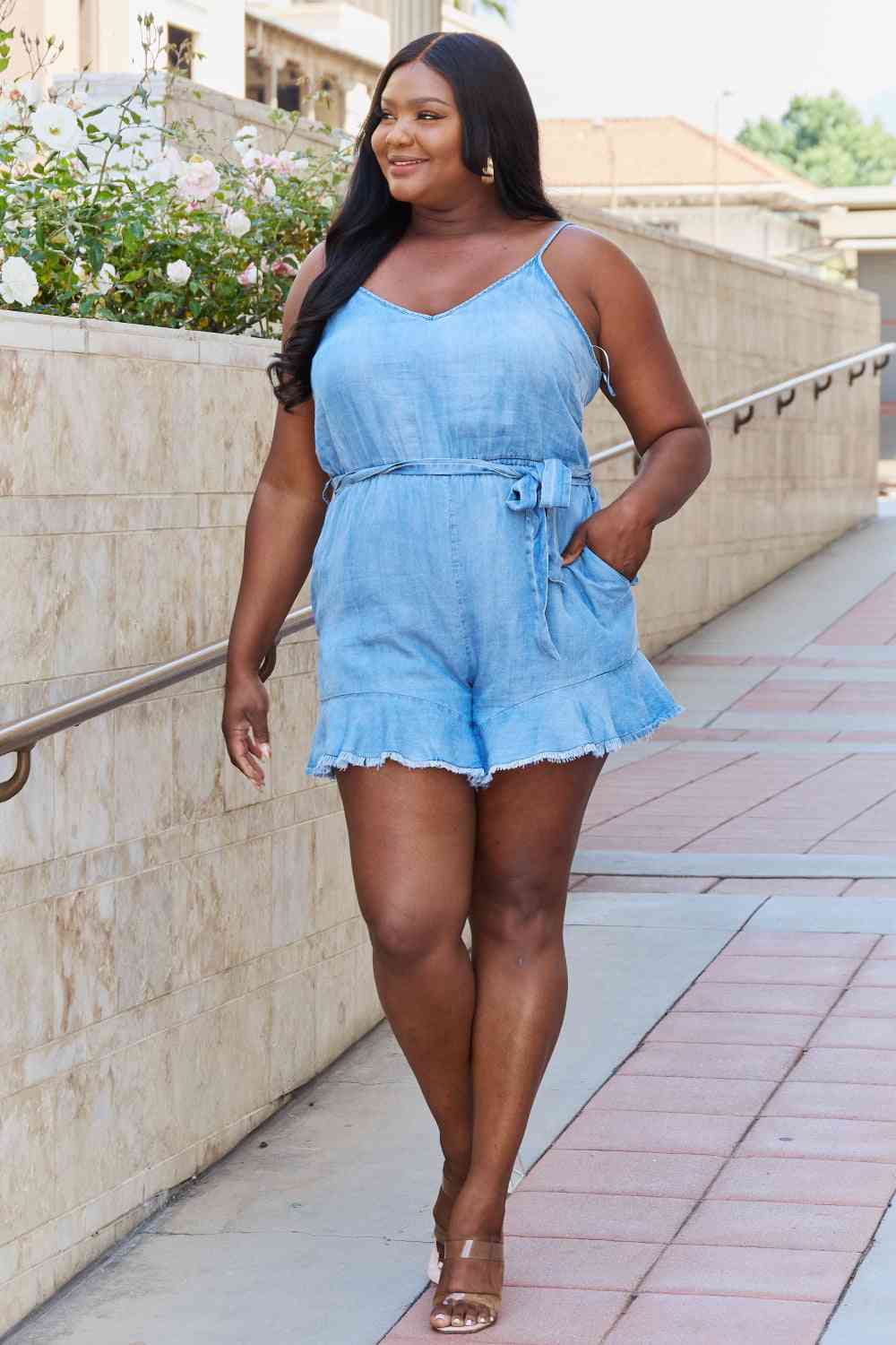 Sleeveless Woven Romper