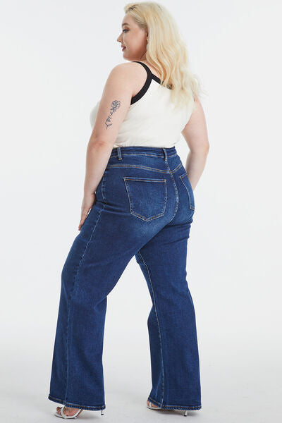 High Waist Cat's Whisker Wide Leg Jeans