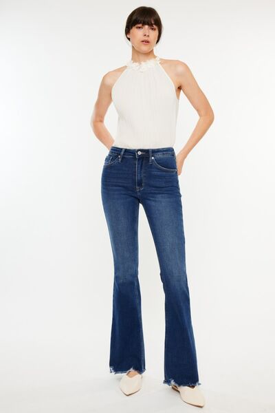 Raw Hem Flare Jeans