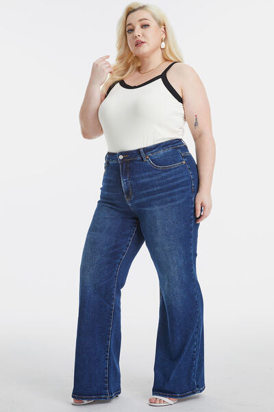 High Waist Cat's Whisker Wide Leg Jeans