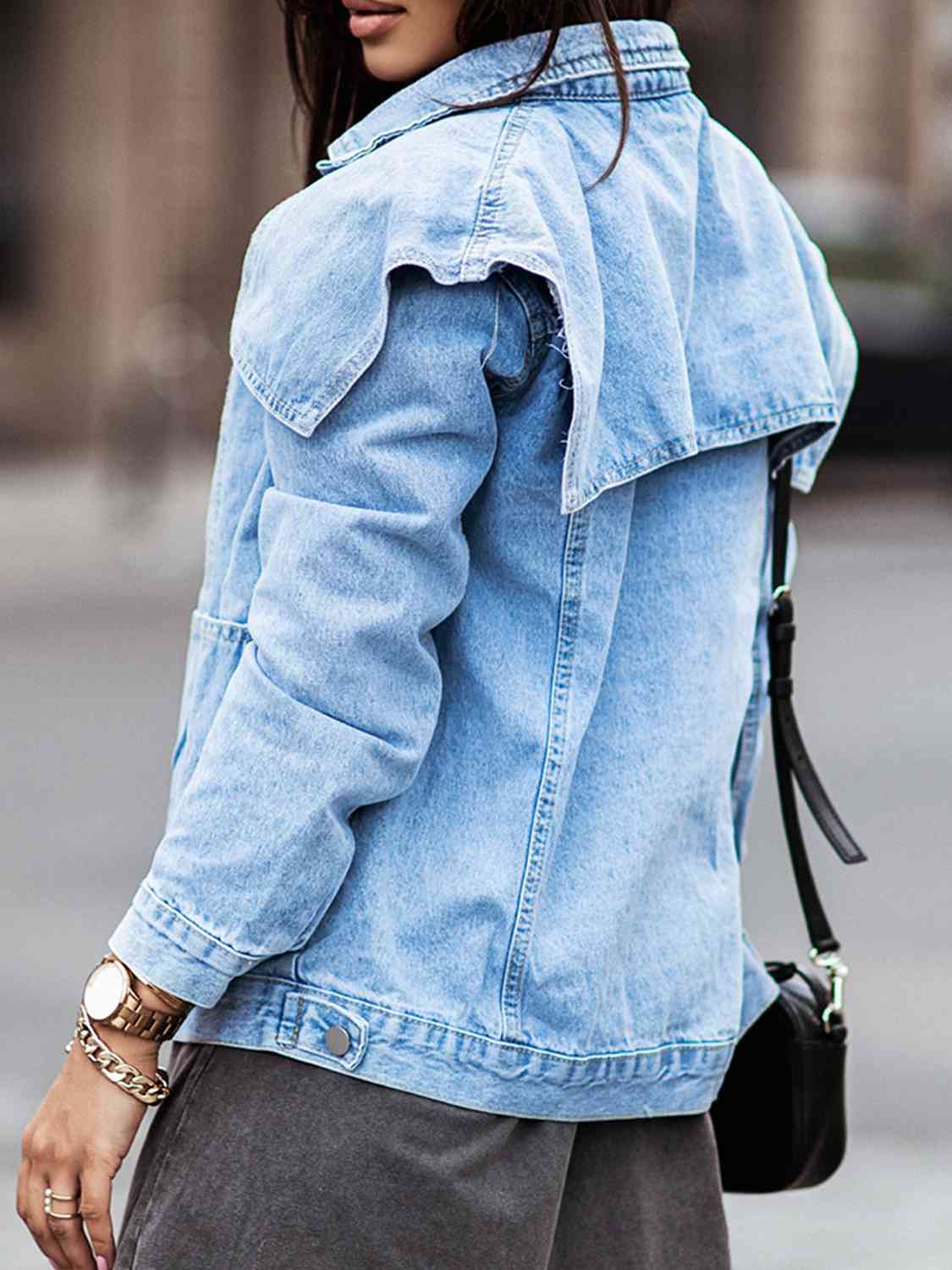 Collared Neck Denim Jacket